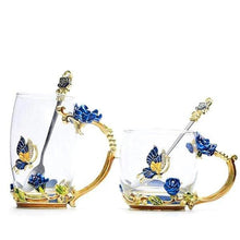 Load image into Gallery viewer, Handmade Enamel Butterfly Rose Cup (Various Designs)