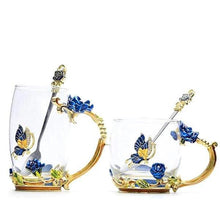 Load image into Gallery viewer, Handmade Enamel Butterfly Rose Cup (Various Designs)
